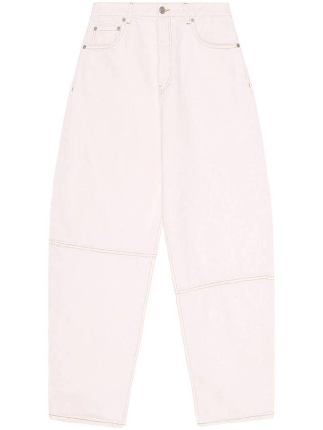 Overdyed Denim Stary Jeans Chalk Pink - GANNI - BALAAN 1