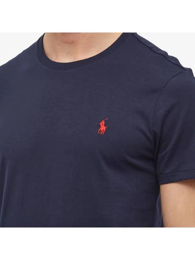 Men's Embroidered Pony Short Sleeve T-Shirt Navy - POLO RALPH LAUREN - BALAAN 3