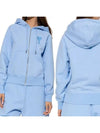 Men's Heart Embroidered Logo Zip-Up Hoodie Sky Blue - AMI - BALAAN 6