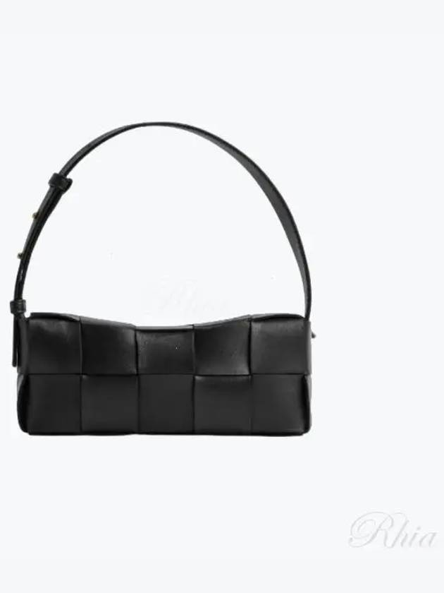 Brick Cassette Intrecciato Small Shoulder Bag Black - BOTTEGA VENETA - BALAAN 2