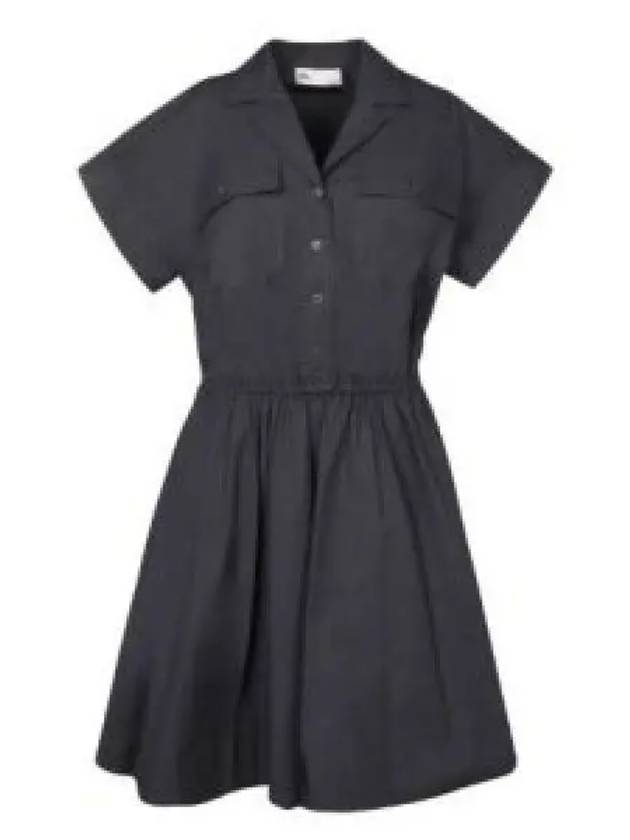 Cotton Poplin Shirt Short Dress Black - TORY BURCH - BALAAN 2