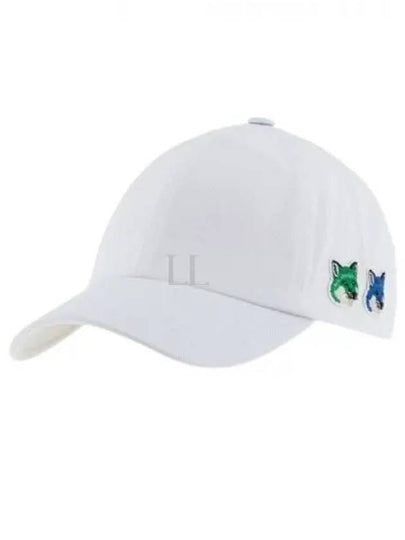 Double Fox Head Patch Ball Cap White - MAISON KITSUNE - BALAAN 2