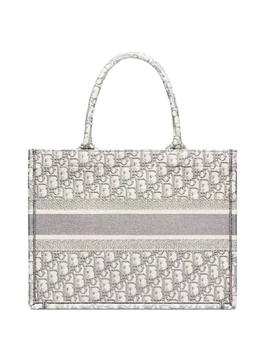 Oblique Medium Book Tote Bag Ecru Grey - DIOR - BALAAN 1