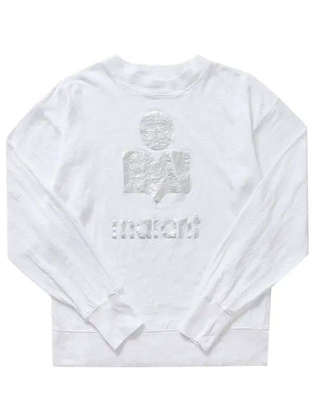 Klowia Logo Print Linen Sweatshirt White - ISABEL MARANT - BALAAN 2