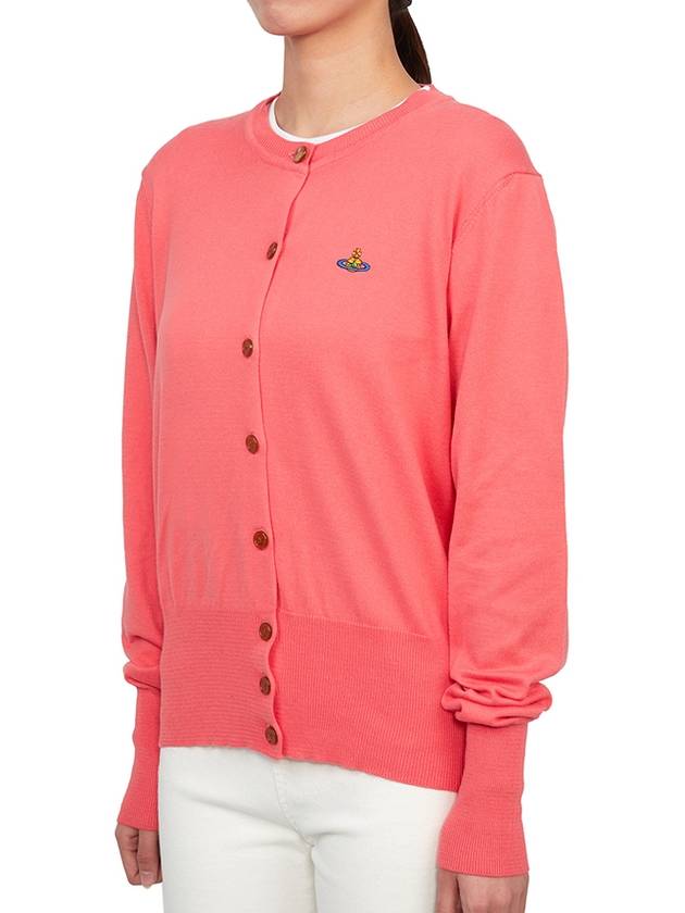 Bea Embroid Logo Cotton Cardigan Coral - VIVIENNE WESTWOOD - BALAAN 6