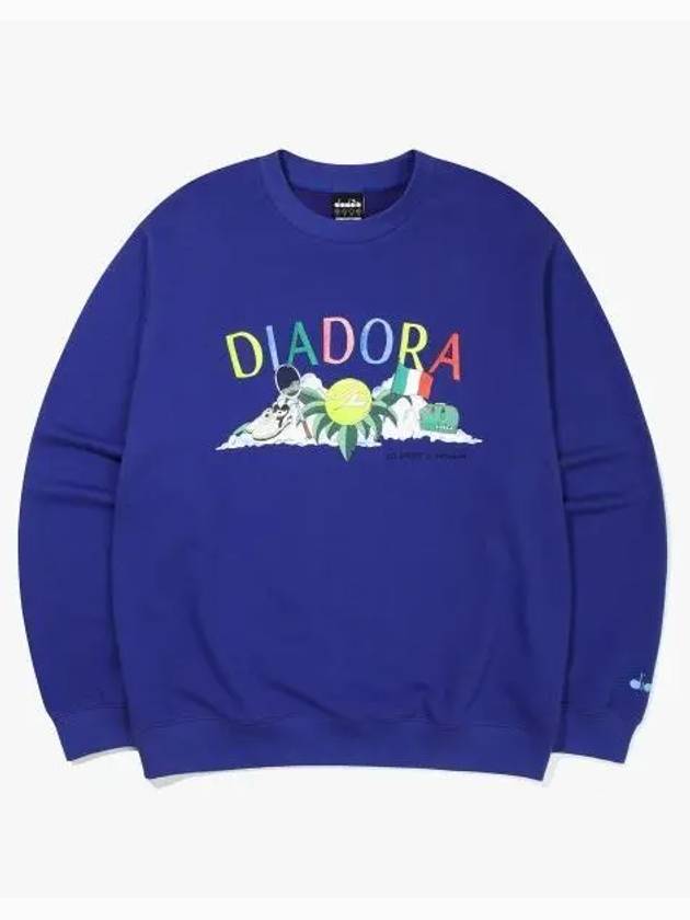 Diadora Tennis Life Graphic Sweatshirt BLUE - DIADORA - BALAAN 1