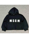 Kids Logo Crop Hooded Sweater Black - MSGM - BALAAN 5