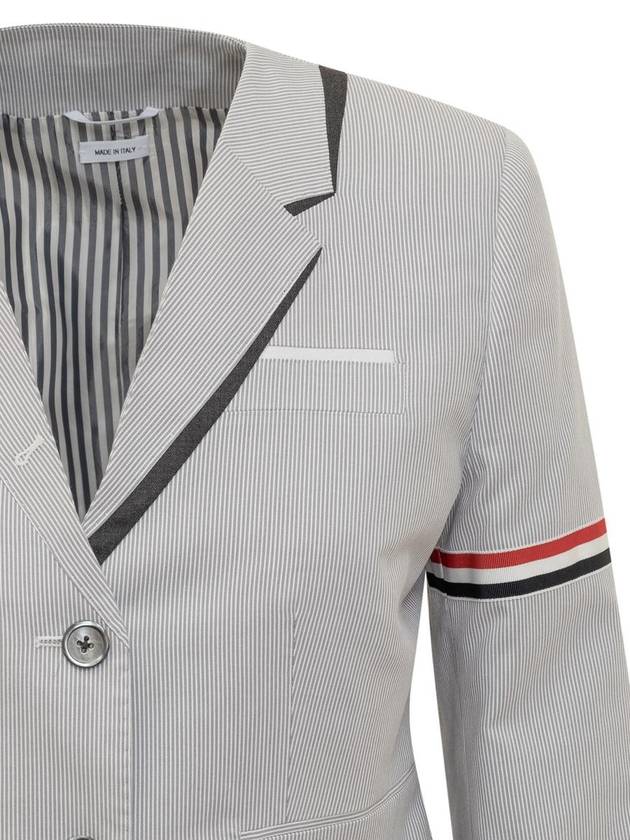 Trompe L Oeil Striped Blazer Jacket Light Grey - THOM BROWNE - BALAAN 5