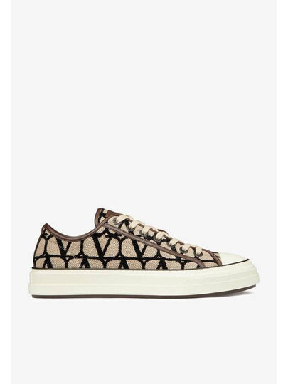 Toile Iconographe Low Top Sneakers Beige - VALENTINO - BALAAN 2