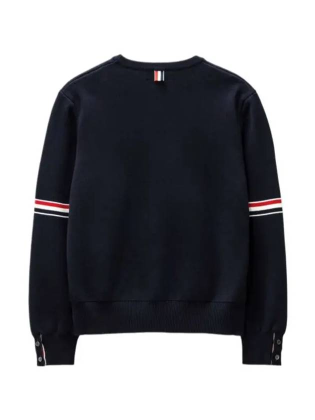 Men's Milan Stitch Armband Crew Neck Knit Top Navy - THOM BROWNE - BALAAN 3