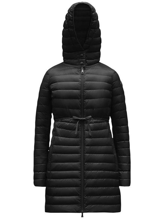 Barbel Quilting Hooded Down Long Padding Jacket Black - MONCLER - BALAAN.