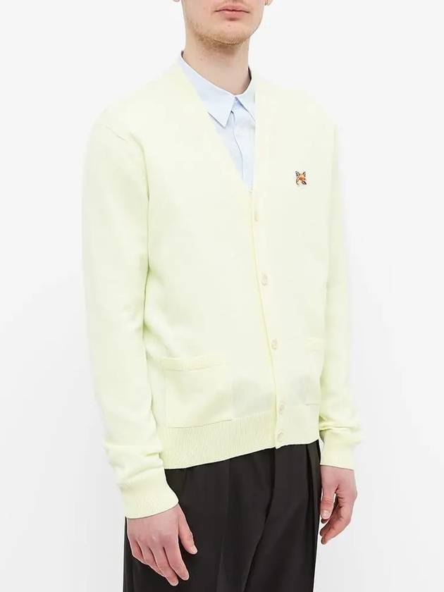 Fox Head Patch Classic Wool Cardigan Yellow - MAISON KITSUNE - BALAAN 4