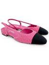 23S Two tone tweed slingback 37 pink black 3ET1414 - CHANEL - BALAAN 1