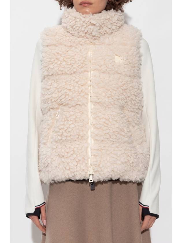 Wourl Teddy Down Vest Off White - MONCLER - BALAAN 4