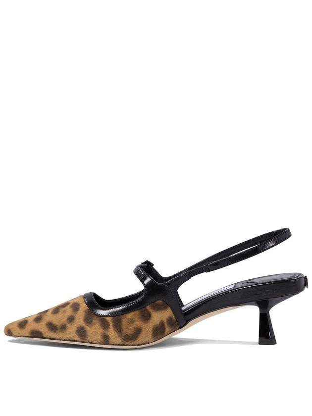 'Didi' Brown Slingback Pumps With Leopard Motif And Sculpted Heel In Leather Woman - JIMMY CHOO - BALAAN 3