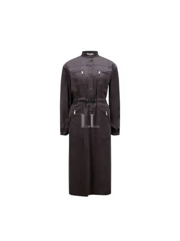 Twill Midi Dress Grey - MONCLER - BALAAN 2