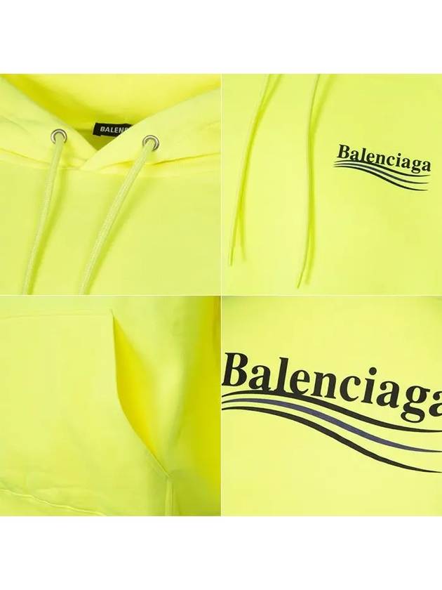 Men's Political Wave Logo Hoodie Neon - BALENCIAGA - BALAAN 8