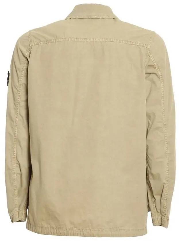 Wappen Patch Old Effect Cotton Zip-up Jacket Beige - STONE ISLAND - BALAAN 4