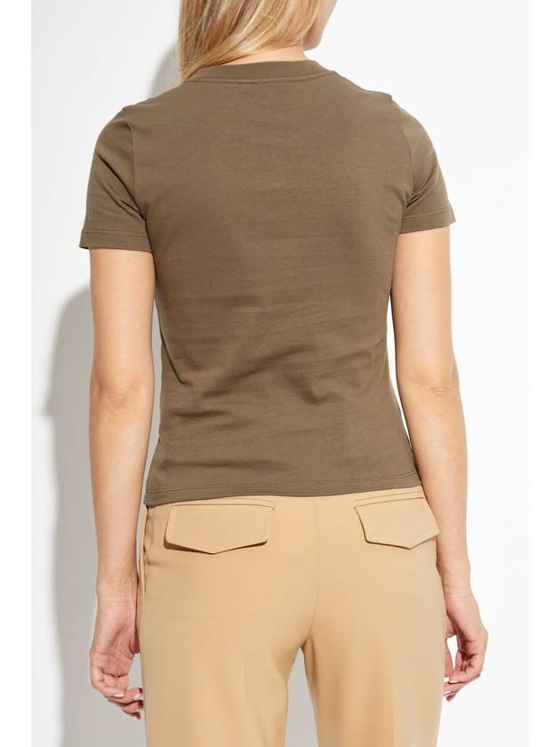 Chloé T-shirt With Velvet Logo Finish, Women's, Brown - CHLOE - BALAAN 4