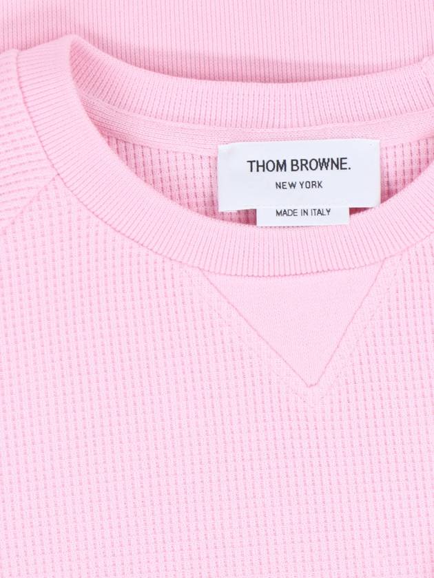 Waffle 4 Bar Armband Short Sleeve T-Shirt Pink - THOM BROWNE - BALAAN 4