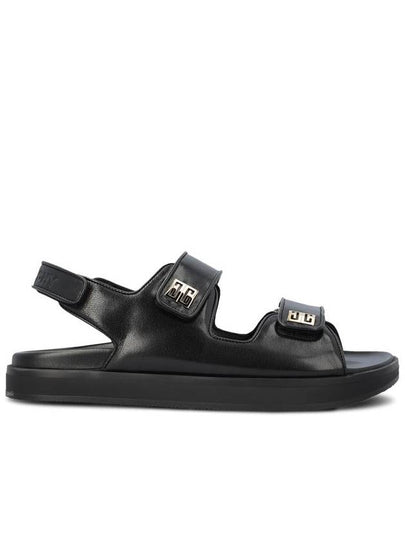 4G Strap Leather Flat Sandals Black - GIVENCHY - BALAAN 2