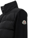 Logo Patch Mix Padded Zip Up Jacket Black - MONCLER - BALAAN 5