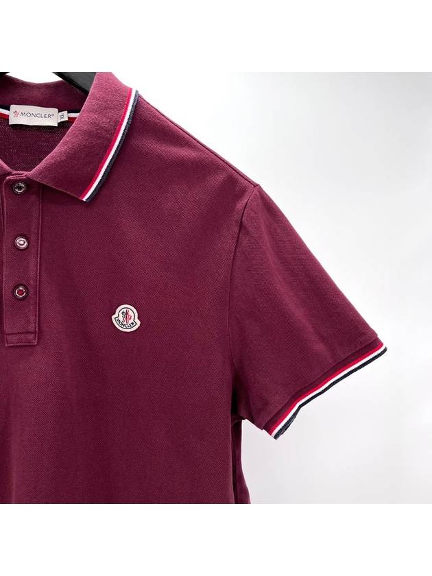 Short sleeve collared t shirt burgundy XL size - MONCLER - BALAAN 5