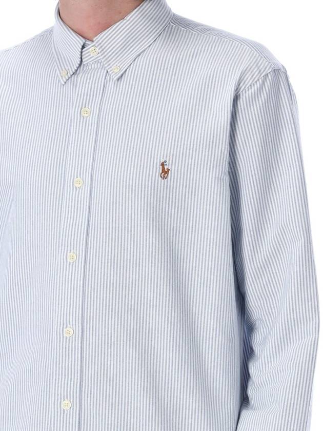 Embroidery Pony Oxford Long Sleeve Shirt Blue - POLO RALPH LAUREN - BALAAN 4