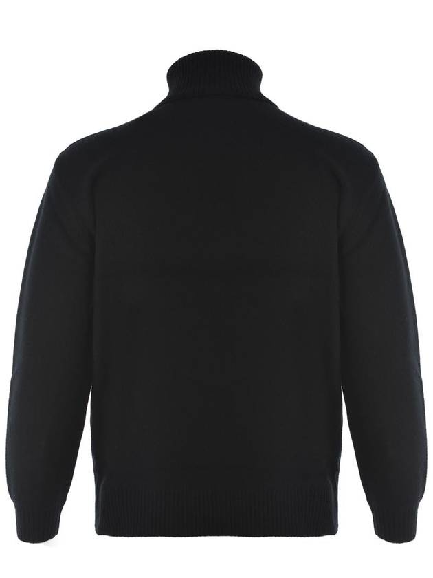 Logo Knitted Wool Turtleneck Black - A.P.C. - BALAAN 4