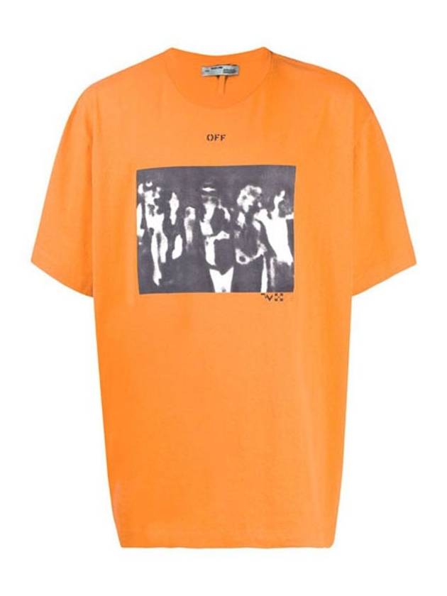 Arrow over short sleeve t shirt orange black men OMAA038R201850151910 - OFF WHITE - BALAAN 1