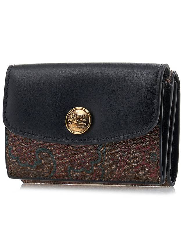 Paisley Compact Half Wallet Black Brown - ETRO - BALAAN 3