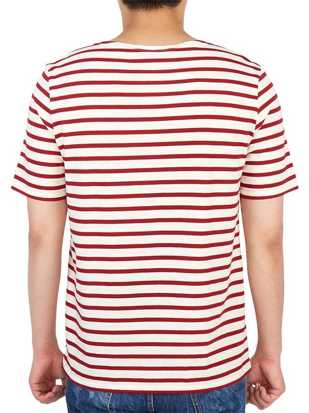 Levant Modern Striped Short Sleeve T-Shirt Red - SAINT JAMES - BALAAN 6