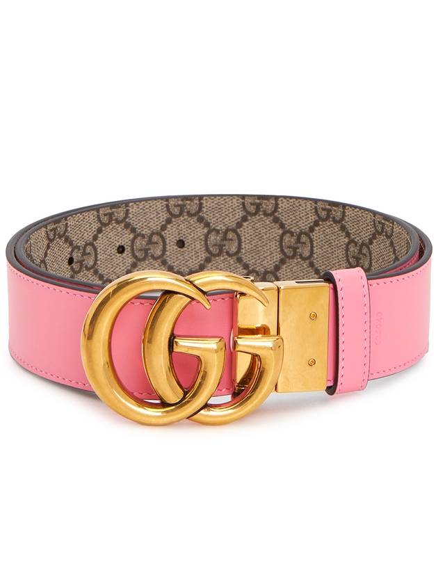 GG Marmont Reversible Leather Belt Beige Pink - GUCCI - BALAAN 3