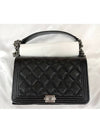 Boy  Cossbody Bag Grained Calfskin Ruthenium Black - CHANEL - BALAAN 2