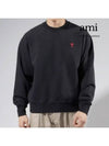 Small Heart Logo Sweatshirt Black - AMI - BALAAN 2