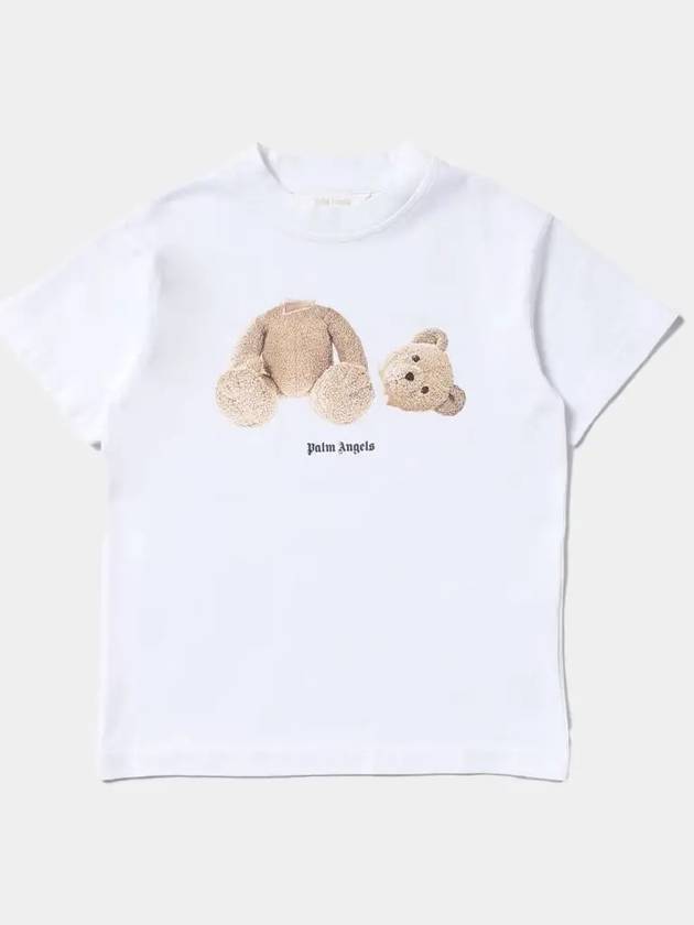 Kids Kill the Bear Printing Round Short Sleeve T Shirt White PBAA001S22JER001 0160 - PALM ANGELS - BALAAN 3