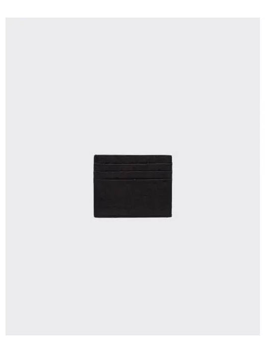 Ostrich Leather Card Wallet Black - PRADA - BALAAN 2