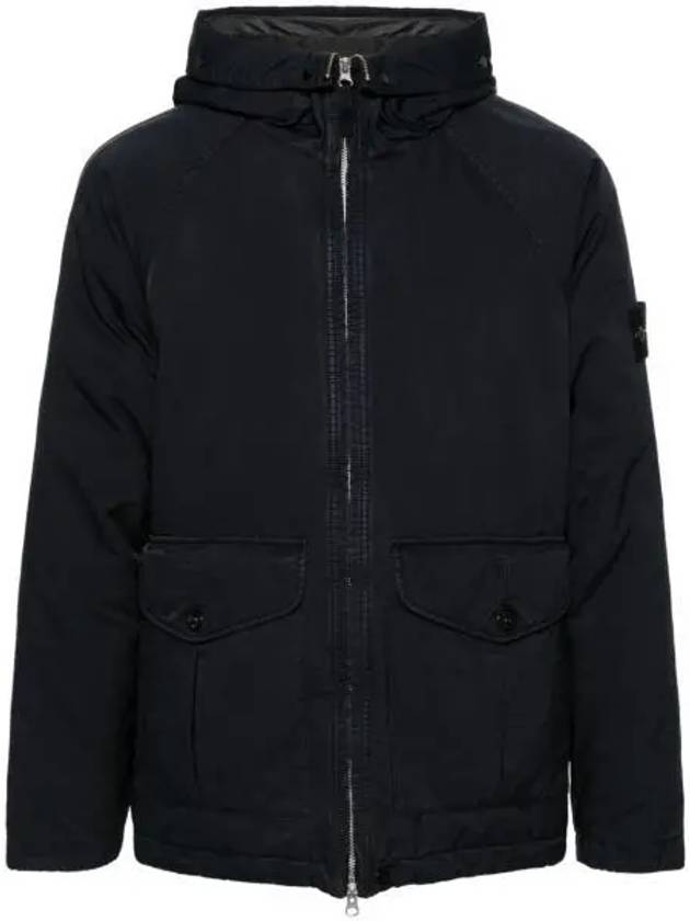 Logo David TC Down Hooded Jacket Black - STONE ISLAND - BALAAN 2