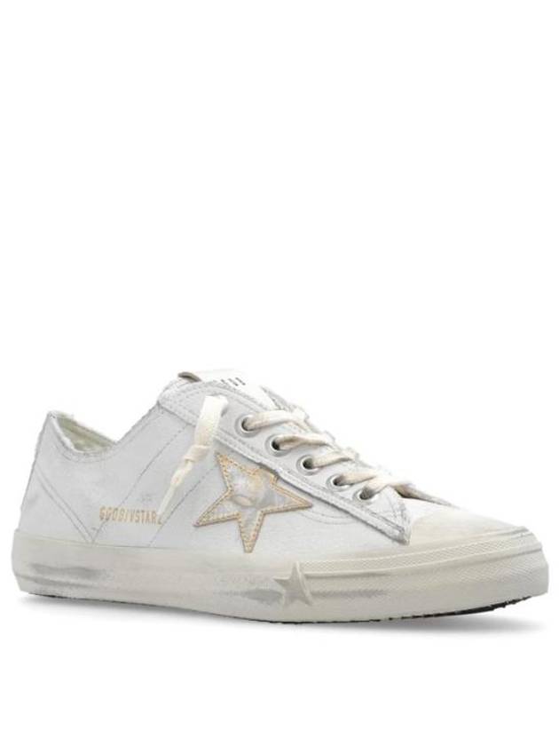 V-Star Gold Metallic Leather Star Low-Top Sneakers White - GOLDEN GOOSE - BALAAN 3