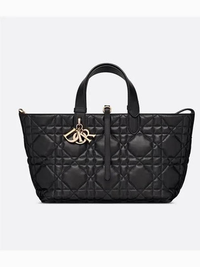 Toujours Macrocannage Calfskin Medium Tote Bag Black - DIOR - BALAAN 2