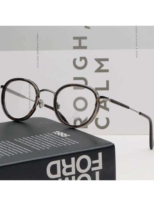 Eyewear Round Eyeglasses Dark Havana - MONCLER - BALAAN 3