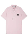 Stretch Cotton Pique Short Sleeve Polo Shirt Pink - STONE ISLAND - BALAAN 2