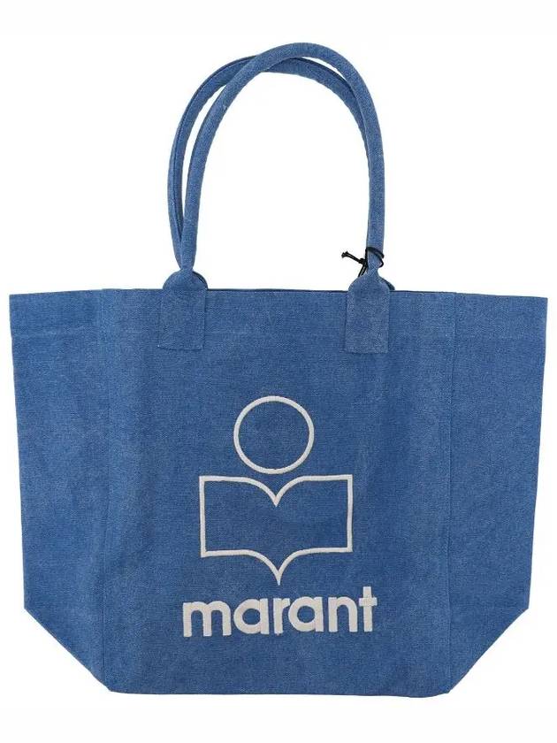 Yenky Embroidered Logo Large Shopper Tote Bag Blue - ISABEL MARANT - BALAAN 4