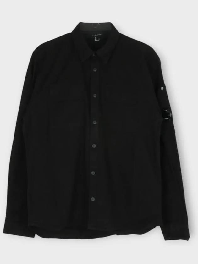 Men's Lens Wappen Long Sleeve Shirt Black - CP COMPANY - BALAAN 3