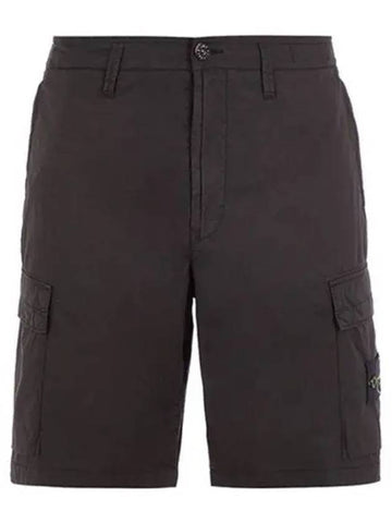 Wappen Patch Cotton Cargo Bermuda Shorts Black Men s Pants 271606 - STONE ISLAND - BALAAN 1