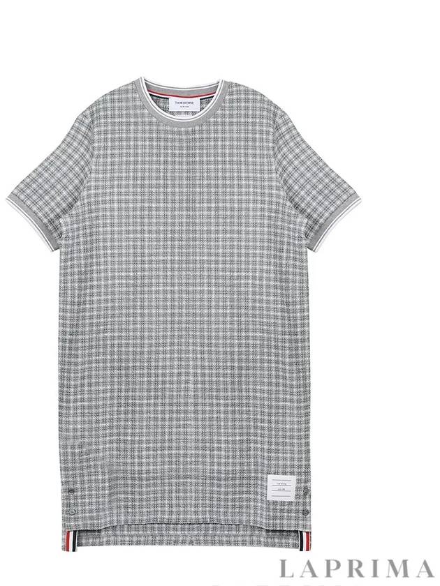 Check Tweed Crewneck Short Dress Grey - THOM BROWNE - BALAAN 9