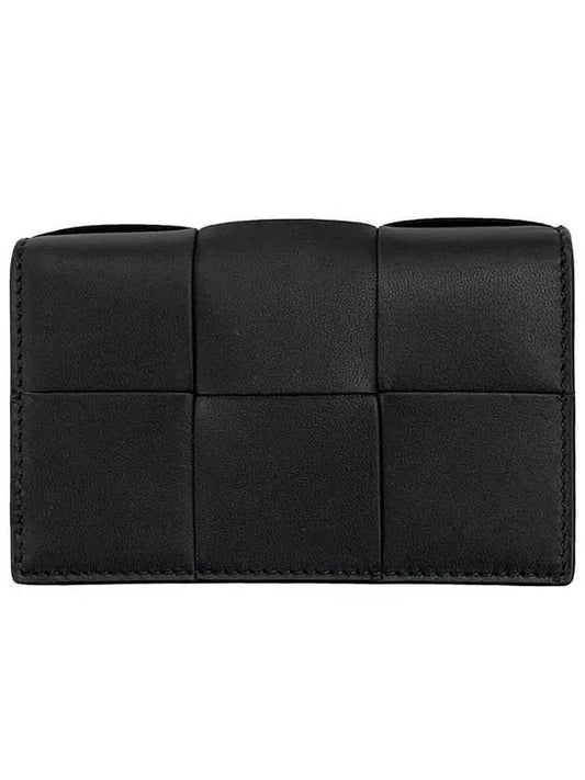 Women's Intrecciato Cassette Card Wallet Black - BOTTEGA VENETA - BALAAN 2