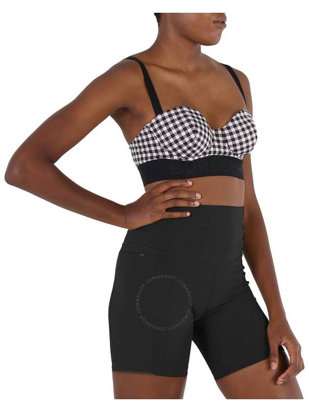 Logo Tape Gingham Check Bikini Top Black - BURBERRY - BALAAN 3