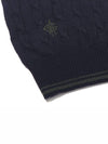 Wool Logo Cable Vest Navy - OGARP - BALAAN 5