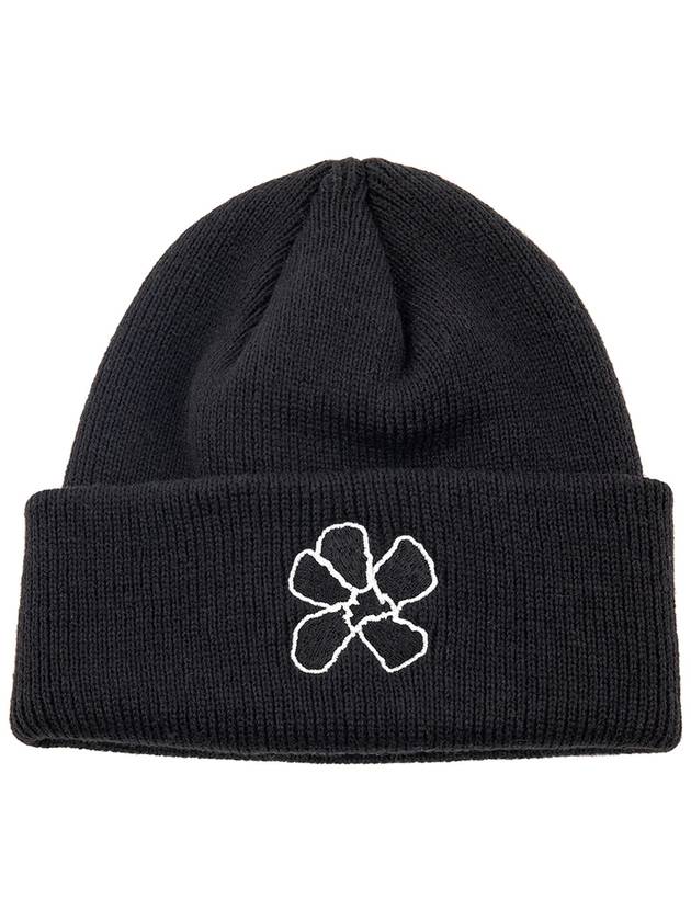 Flower Logo Beanie Black - UNALLOYED - BALAAN 1